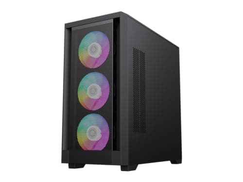 GameMax Defender MB Micro ATX Mini Tower Black Tempered Glass Side Panel with USB 3.2 Gen 1 Type-A and USB 2.0 Type-A image