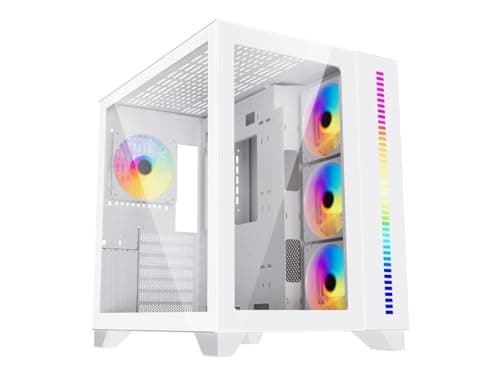 DIYPC ARGB Q10 ATX Mid Tower White Tempered Glass Side Panel image