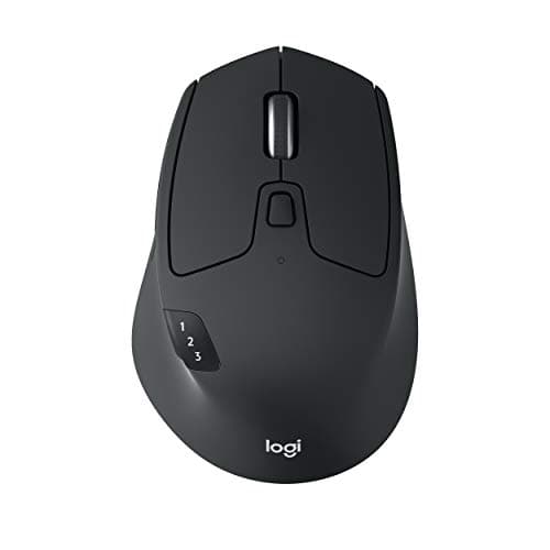Logitech M720 Triathalon Multi-Device Wireless Mouse - Easily Move Text, Images and Files Between 3 Windows and Apple Mac Computers Paired with Bluetooth or USB, Hyper-Fast Scrolling, Black image
