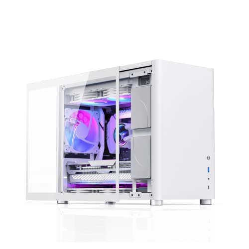 Jonsbo D30 Micro ATX Mini Tower White Tempered Glass image