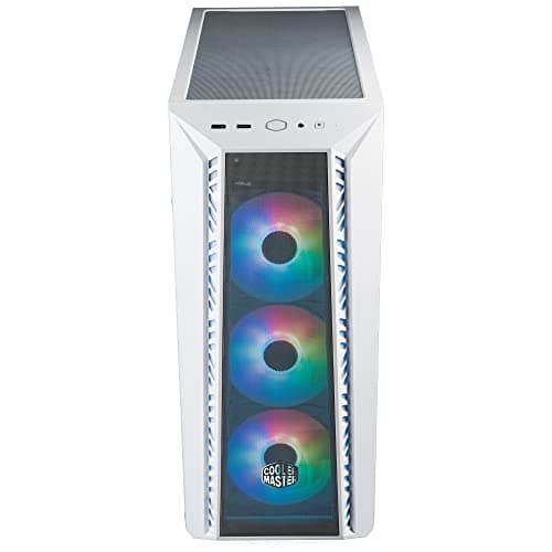 Cooler Master MasterBox 520 Mesh ATX Mid Tower White with Tempered Glass Side Panel and USB 3.2 Gen 2 Type-C, USB 3.2 Gen 1 Type-A image