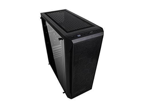 DIYPC DIY-S07 ATX Mid Tower Black with Acrylic Side Panel and USB 3.2 Gen 1 Type-A, USB 2.0 Type-A image