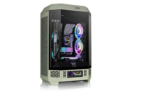Thermaltake The Tower 300 MicroATX Mini Tower Tempered Glass Side Panel - Matcha Green image