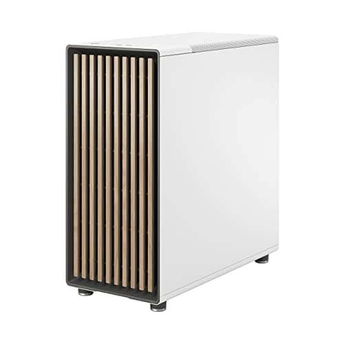 Fractal Design North ATX Mid Tower PC Case - Chalk White with Walnut Front and Mesh Side Panel image