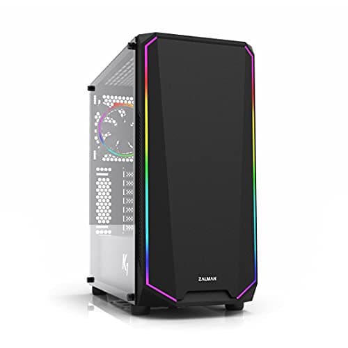 Zalman K1 ATX Mid Tower Black Acrylic Side Panel, USB 3.2 Gen 1 Type-A, USB 2.0 Type-A image