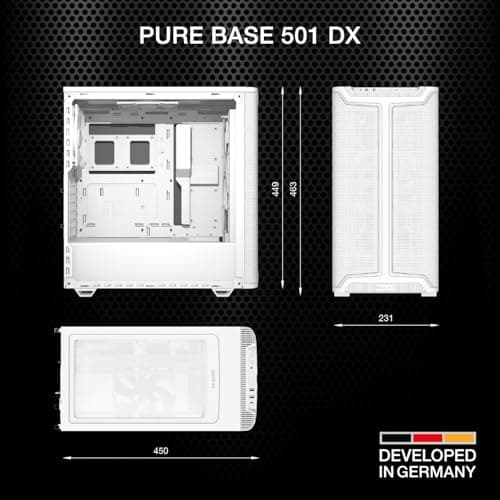 be quiet! Pure Base 501 DX ATX Mid Tower White Tempered Glass image