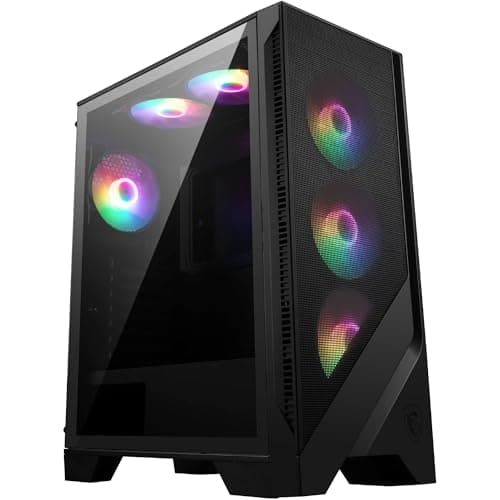 MSI MAG FORGE 120A AIRFLOW ATX Mid Tower Black Tempered Glass Side Panel, USB 3.2 Gen 1 Type-A image
