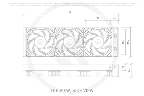 EK EK-Nucleus Water 360mm CR360 AIO Lux D-RGB 72 CFM Black image