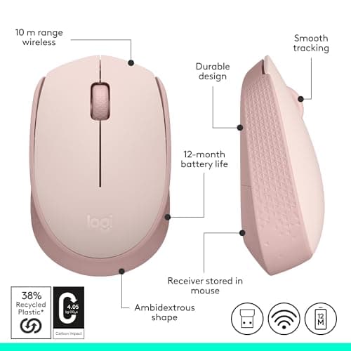 Logitech M170 Pink Optical Wireless/Wired Mouse image