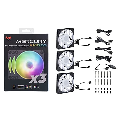 In Win Mercury AM120S 120mm Black / White PWM ARGB 3-Pack image