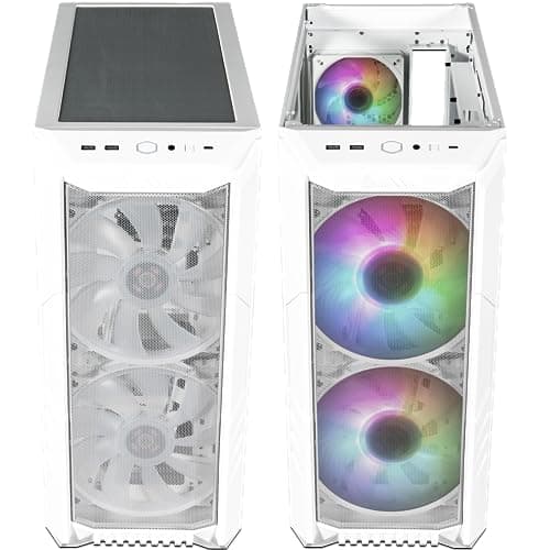 Cooler Master HAF 500 ATX Mid Tower White with Tempered Glass Side Panel and USB 3.2 Gen 2 Type-C USB 3.2 Gen 1 Type-A image