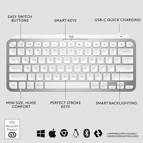 Logitech MX Keys Mini Bluetooth/Wireless/Wired Keyboard image