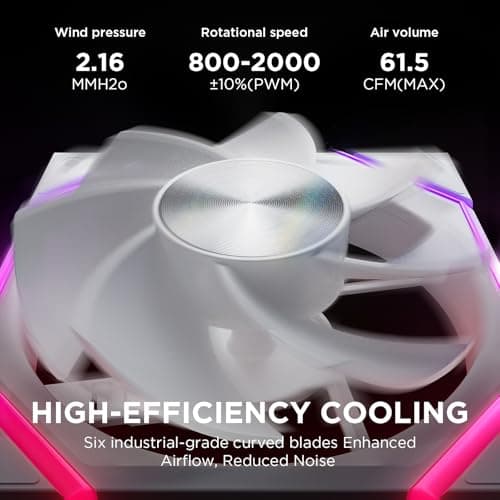 Asiahorse NYOTA 120mm Case Fan White Reverse Blade image