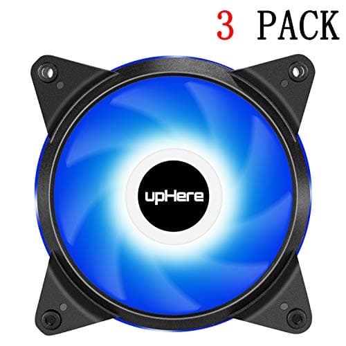 upHere 3-Pack 120mm 3-Pin High Airflow Quiet Edition Blue LED Case Fan for PC Cases, CPU Coolers, and Radiators T3BE3-3 image