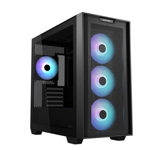 Asus A21 PLUS Micro ATX Mini Tower Black with Tempered Glass Side Panel and USB 3.2 Gen 1 Type-A image