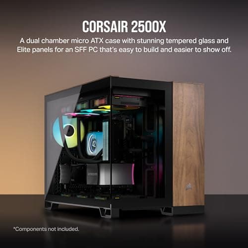 Corsair 2500X Micro ATX Mini Tower Walnut with Tempered Glass Side Panel image