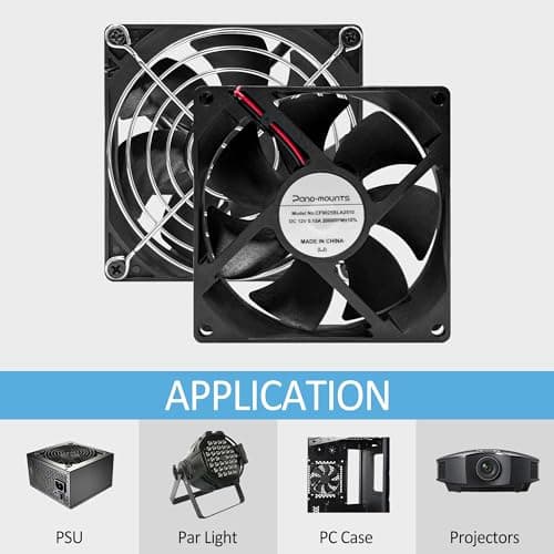 90mm 92mm Computer PC Case Fan 2 Wire 3pin 12v Dc Cooling Fan with Extra 2Pin 4Pin Connectors 2000RPM 2-Pack image