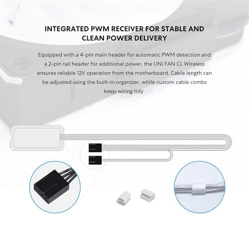 Lian Li UNI FAN CL 120mm Black Wireless 77.34 CFM PWM Addressable RGB 3-Pack image