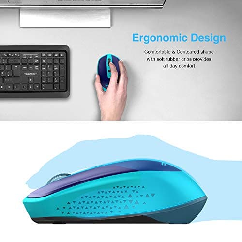 TECKNET Omni Small Portable 2.4G Wireless Optical Mouse with USB Nano Receiver for Laptop Computer, 18 Month Battery Life, 3 Adjustable DPI Levels: 2000/1500/1000 DPI image