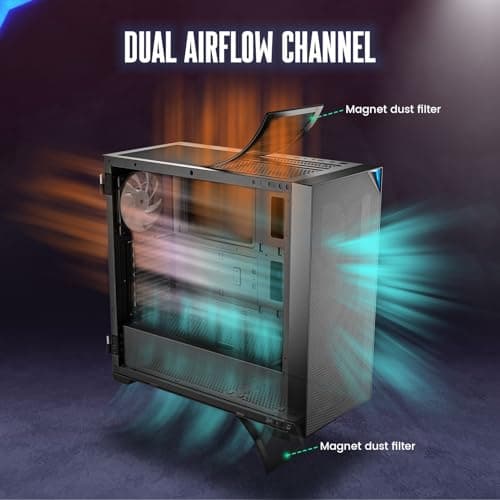 Vetroo AL800 ATX Mid Tower Black Tempered Glass Side Panel image