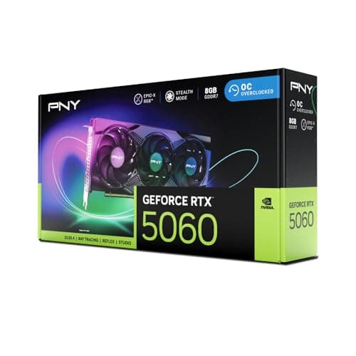 PNY ARGB EPIC-X RGB OC GeForce RTX 5060 8GB GDDR7 Black image