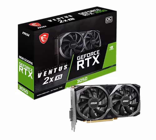 MSI GeForce RTX 3050 VENTUS 2X XS OC 8GB GDDR6 Black Gray image