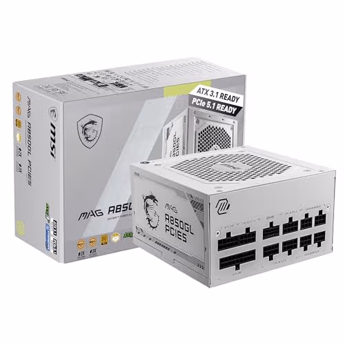 MSI MAG A850GL PCIE5 White 850W Fully Modular 80+ Gold ATX main image