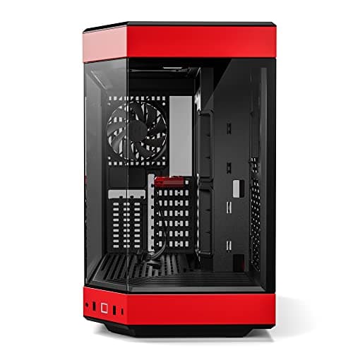 HYTE Y60 ATX Mid Tower Red / Black with Tempered Glass Side Panel and USB 3.2 Gen 2 Type-C, USB 3.2 Gen 1 Type-A image