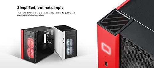 Silverstone RL08BR-RGB Black / Red Micro ATX Mini Tower Tempered Glass Side Panel image