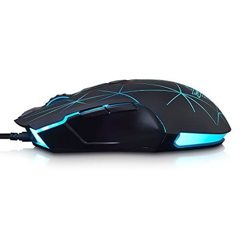 Ajazz AJ52 Watcher RGB Gaming Mouse, Programmable 7 Buttons, Ergonomic LED Backlit USB Gamer Mice Computer Laptop PC, for Windows Mac OS Linux, Star Black image