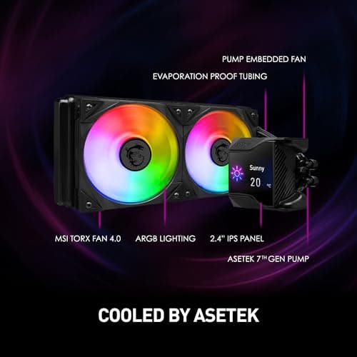 MSI MPG CORELIQUID D240 Water 240mm 77.4 CFM Black image