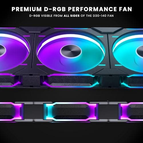 Phanteks PH-F140D30 140mm Black Addressable RGB PWM 71.93 CFM 3-Pack image