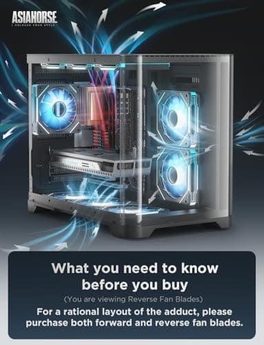 AsiaHorse AMICI-5GT RGB PC Fans, Infinity Mirror ARGB Fans 120mm Black Reverse Blade Pack of 3 image