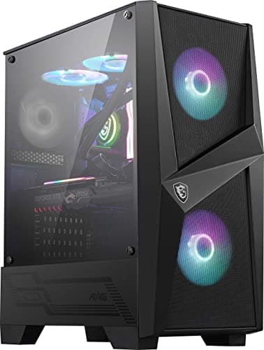 MSI MAG FORGE 100R ATX Mid Tower Black Tempered Glass Side Panel USB 3.2 Gen 1 Type-A image