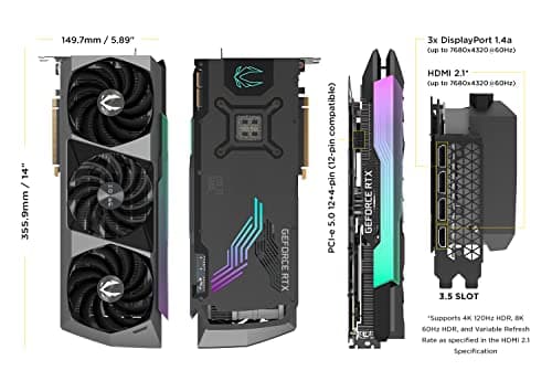 Zotac AMP Extreme Core Holo GeForce RTX 3090 Ti 24GB GDDR6X Black image