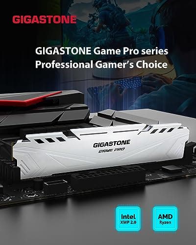 GIGASTONE Game PRO 32GB Kit (2x16GB) DDR4 3600MHz CL18 White image