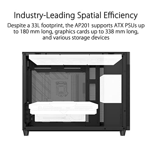 Asus Prime AP201 Micro ATX Mini Tower Black Tempered Glass image