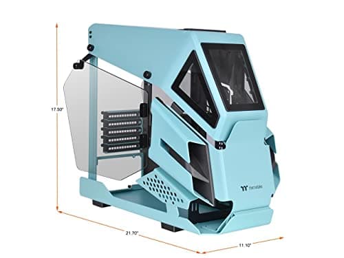 Thermaltake AH T200 MicroATX Mid Tower Turquoise/Black Tempered Glass Side Panel, Front USB 3.2 Gen 2 Type-C & USB 3.2 Gen 1 Type-A image
