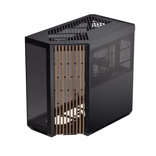 APNX V1 ATX Mid Tower Black / Brown with Tempered Glass Side Panel and USB 3.2 Gen 2x2 Type-C, USB 3.2 Gen 1 Type-A image