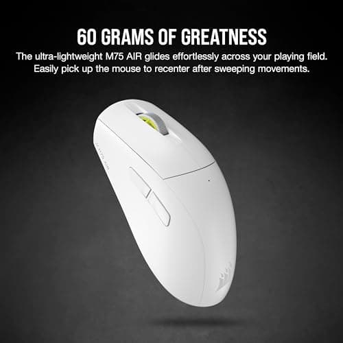 Corsair M75 AIR Wireless/Wired/Bluetooth Gaming Mouse - White image