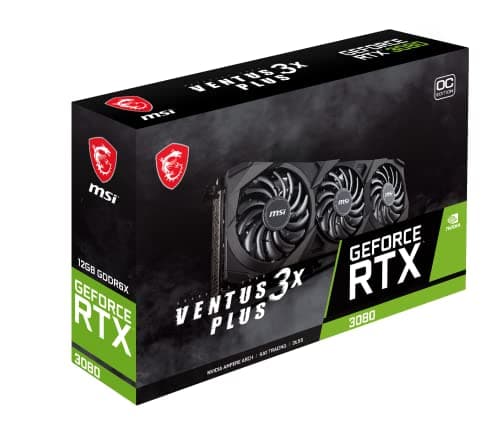 MSI GeForce RTX 3080 12GB LHR VENTUS 3X PLUS OC 12GB GDDR6X Black / Gray image