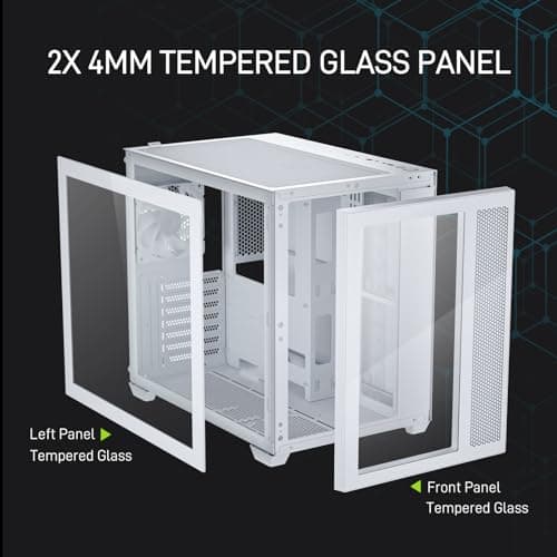 Vetroo AL700 ATX Mid Tower White Tempered Glass image