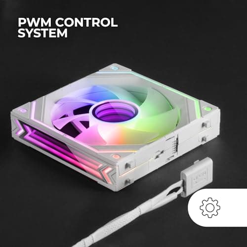 Mars Gaming MF-LINKFINITY 120mm White PWM Addressable RGB 69 CFM 1-Pack image