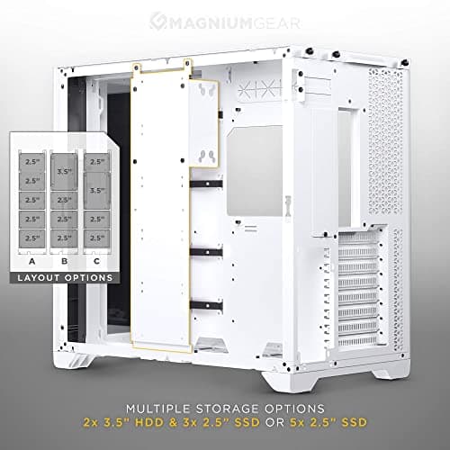 MagniumGear NEO QUBE 2 ATX Mid Tower White Tempered Glass Infinity Mirror image