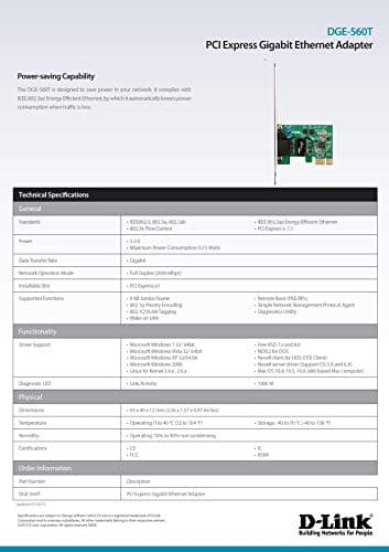 D-Link DGE-560T Gigabit Ethernet PCIe x1 image