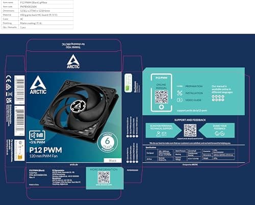ARCTIC P12 120mm Black / Transparent PWM 56.3 CFM image