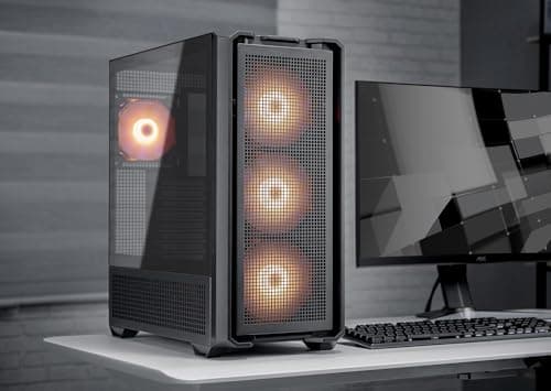 Cougar MX600 RGB ATX Full Tower Black with Tempered Glass Side Panel and USB 3.2 Gen 2 Type-C, USB 3.2 Gen 1 Type-A image