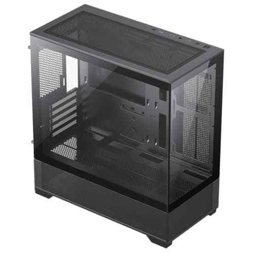 GameMax Vista M Micro ATX Mini Tower Black with Tempered Glass Side Panel and USB 3.2 Gen 1 Type-A, USB 2.0 Type-A Front Panel image