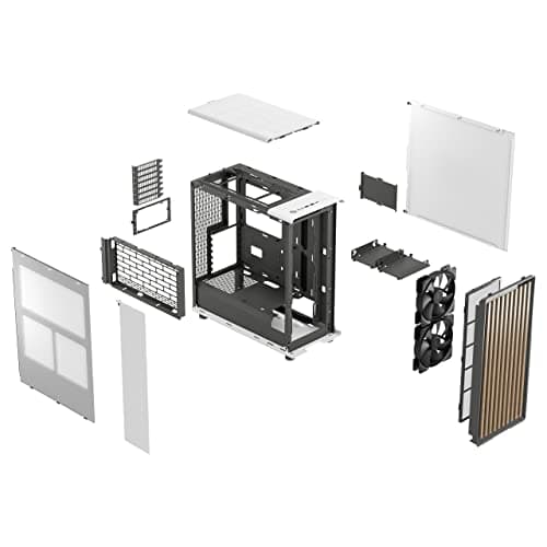 Fractal Design North ATX Mid Tower PC Case - Chalk White with Walnut Front and Mesh Side Panel image