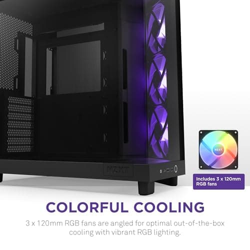 NZXT H6 Flow RGB ATX Mid Tower Black Tempered Glass image